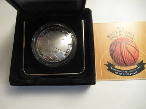 2020 Basketball Hall of Fame Proof Silver Dollar (.999-26.73 gr) US Mint Pkg/COA