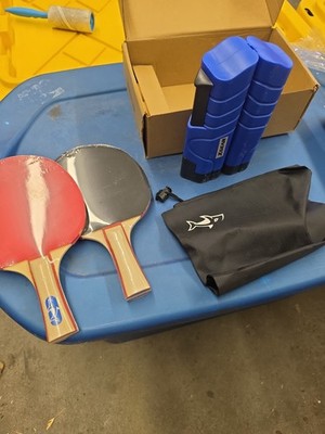 Anywhere Ping Pong Equipment To-Go Includes Retractable Net Post, 2 Ping Pong Pa