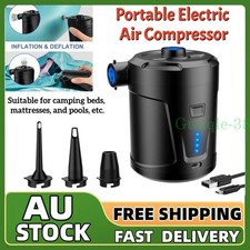 Electric Air Pump Inflator Camping Bed Mattress Pool Portable USB Rechargeable