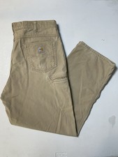 Carhartt Pants Mens 38x32 Tan Original Fit Flame Resistant Canvas Work FR