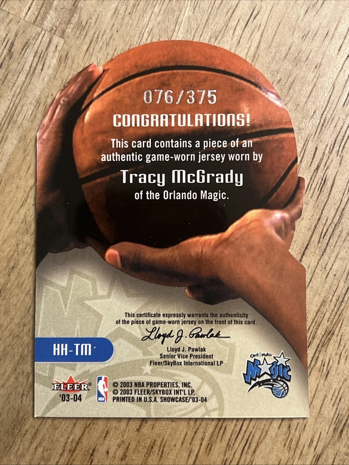 Tracy McGrady 2003 2004 Fleer Showcase Hot Hands Game-Worn Jersey Orlando Magic - Image 2 of 4