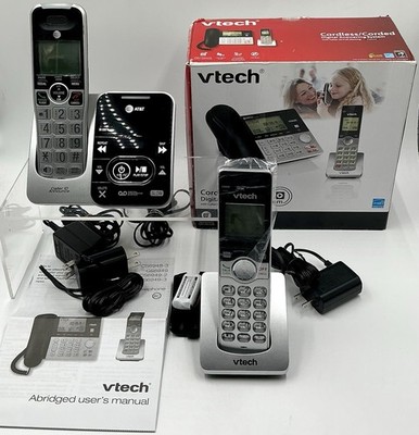 vtech Cordless & Corded Digital Answering Machine Model CS6949 NEW, 2 PHONES!