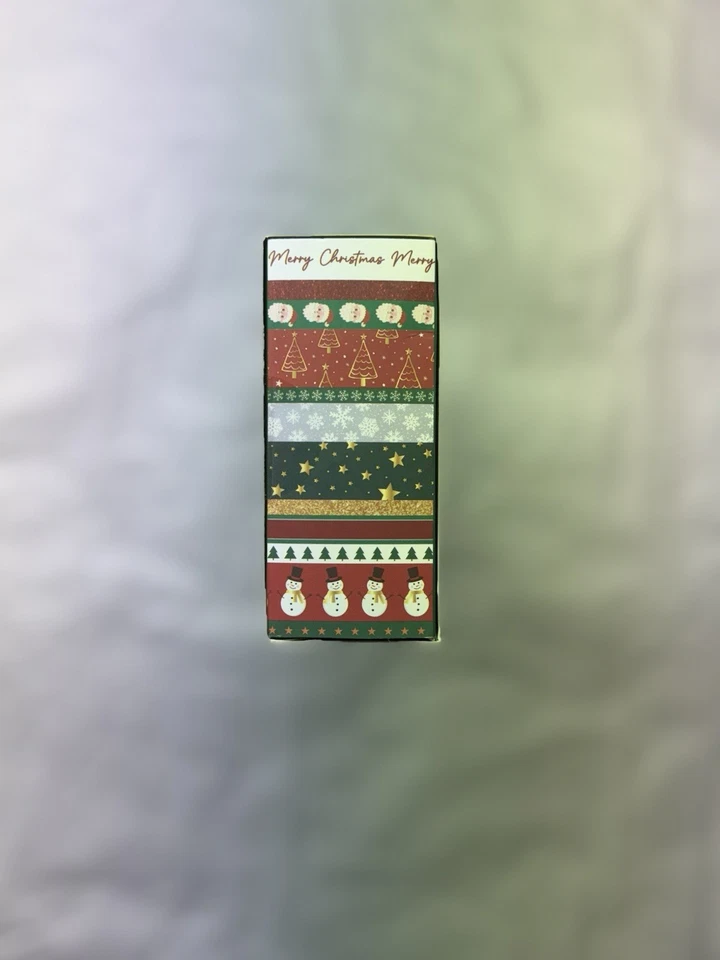 25 rollos de cinta Washi navideña | Papá Noel, árboles y muñeco de nieve con verde Foto 2 de 3