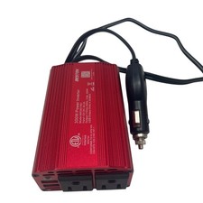 Bestek 300W Power Inverter With Dual Outlets  USB Ports Red 30f