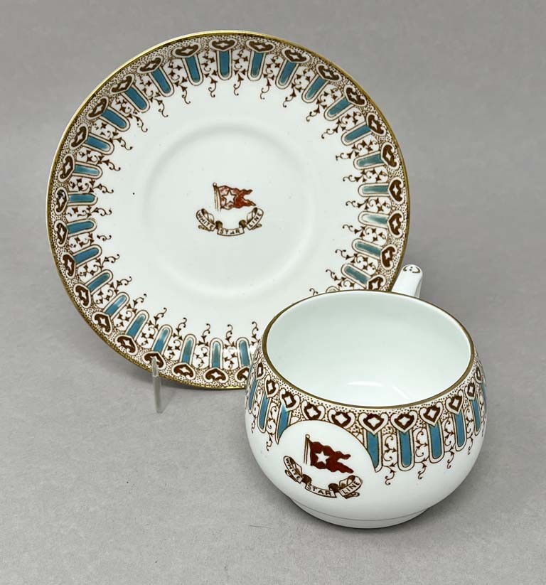 WHITE STAR LINE WISTERIA COFFEE CUP & SAUCER-STONIER