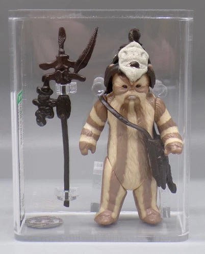 1983 vintage AFA 80+ Kenner STAR WARS Lili Ledy LOGRAY action figure EWOK toy !!