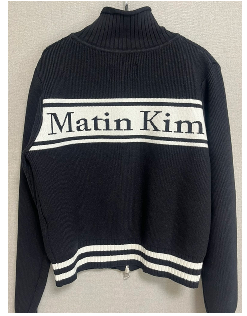 Matin Kim Spell Point Stripe Knit Cardigan Black | eBay