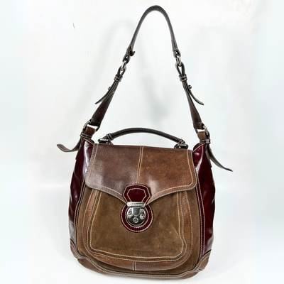 Dolce & Gabbana Miss Catch Bag Vintage Y2K Brown Leather Suede 