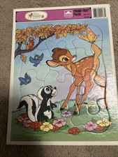 Disney Bambi Flower The Skunk Frame Tray Puzzle 12 Piece Vintage Pristine