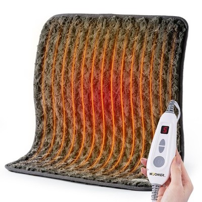 Woomer Faux Fur Electric Heating Pad for Back Pain Relief, Extra Large 20 