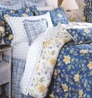 Laura Ashley Emilie Pillow Shams And Throw Pillow Set Cottagecore Blue Yellow