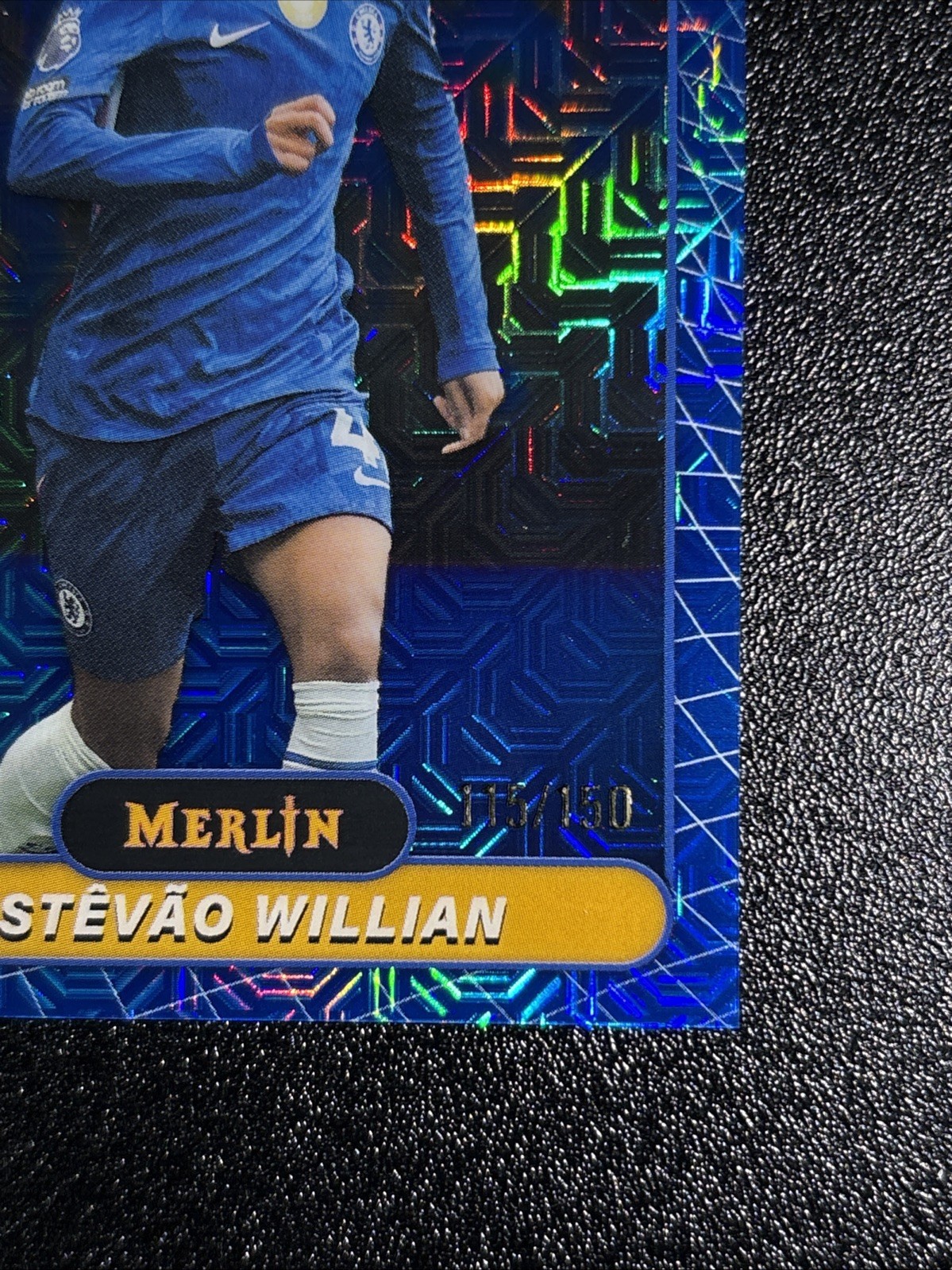 2025-26 Topps Merlin Premier League Estevao Willian Blue Mojo /150 view 2