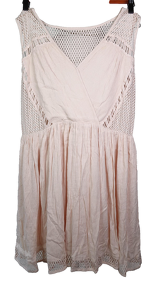 Heartloom Dress Womens Large Bisque Pink Mesh Crochet Boho Lined Sleeveless  New | eBay