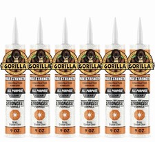 Gorilla Max Strength Clear Construction Adhesive, 9 oz 12-Pack , Waterproof