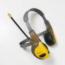 Vintage Sony Walkman Sports SRF-HM55 AM/FM Radio Yellow Headset Tested Works