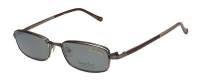 NEW SMARTCLIP 514T EYEGLASSES UNISEX 53-19-140 RECTANGULAR TITANIUM AG BROWN
