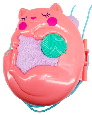 Polly Pocket Purse Starring Shani Cuddly Cat Playset & Accessories *READ*