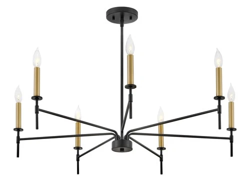 Lark 83077 Hux 7 Light 36"W Taper Candle Style Chandelier - Brass - Picture 7 of 8