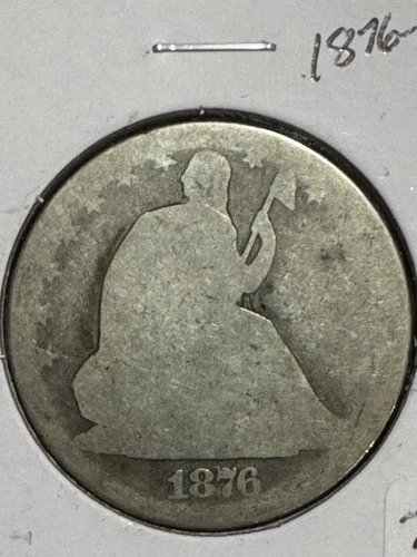 1876-cc Seated Liberty Half Dollar, Much Better Date, Free shipping