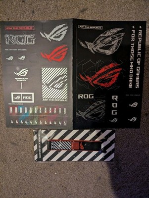 ASUS ROG Republic Of Gamers Schlüsselanhänger + Aufkleber Stickerbogen Gaming NEU