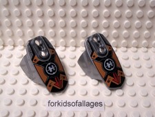 2x LEGO Hero Factory 90639pb027 Armor Size 5 Flat Silver Orange Red Arrows 44025