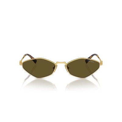 ▶︎miroku369 MIU MIU MU 56ZS 5AK09Z Gold Dark Brown Lens Women Sunglasses