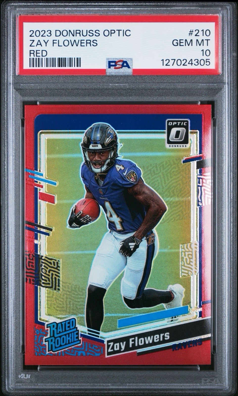 2023 Donruss Optic Zay Flowers Rated Rookie Red Prizm /99 #210 (RC) PSA 10 💎🔥