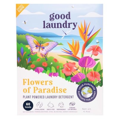Detergent Sheets - Flowers of Paradise Scented (60 Loads) - Eco-Friendly Laun...