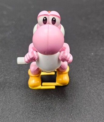 Super Mario Brothers World Bros Pink Yoshi Wind-Up Toy Figure 2019
