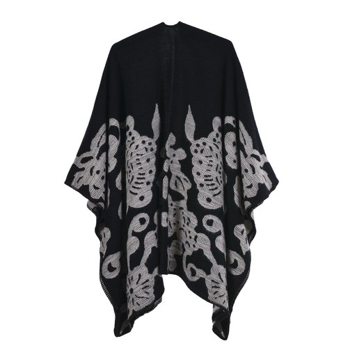 Luxury Celeb Cashmere Like Poncho Blanket Wrap Shawl Cape Cloak Mantle Scarf Big - Picture 13 of 81