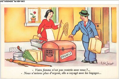 CAR-ABXP6-0341-ILLUSTRATOR - ELIE-LECHAT - Ihre Frau Ist Nicht Zurückgekommen