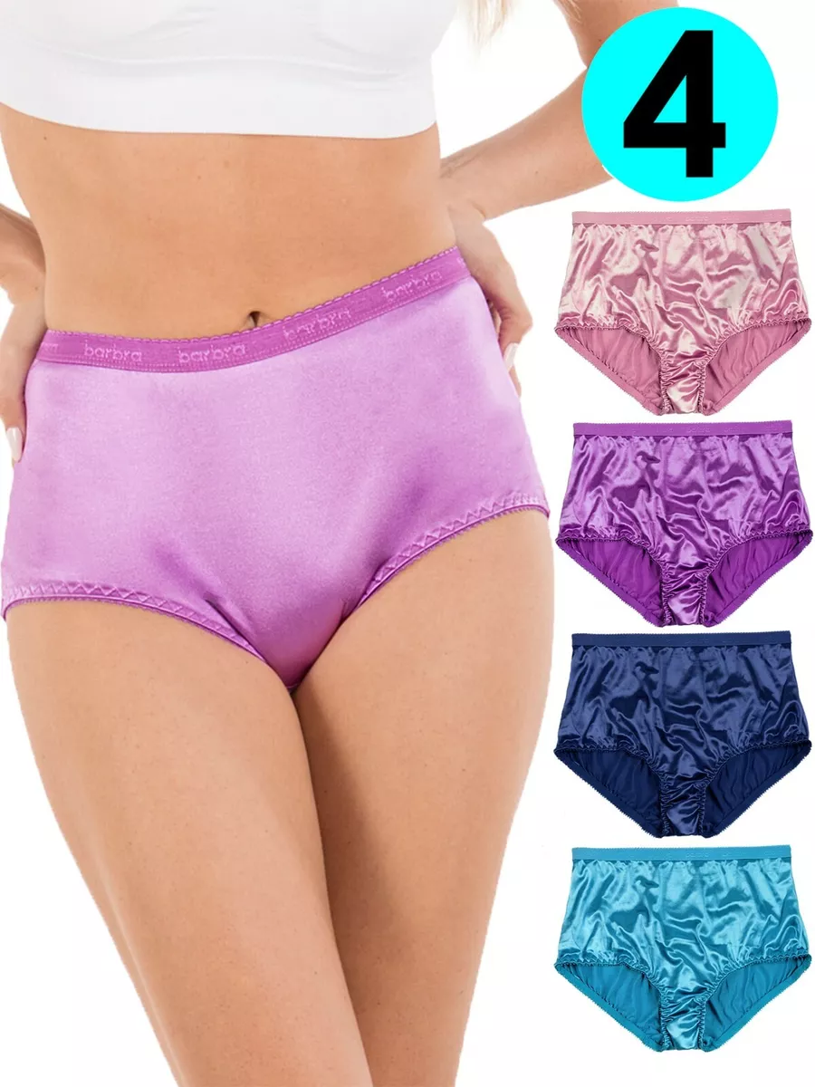 Satin Panties S to Plus Size Womens Underwear Full Coverage Brief