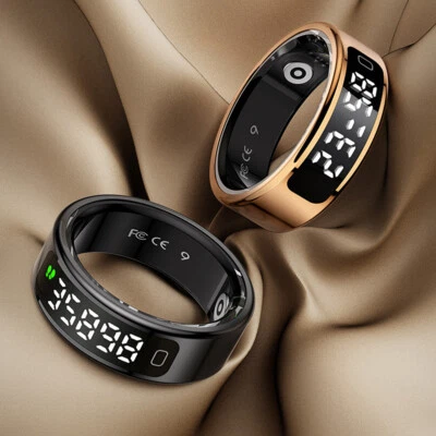 Smart Ring Fitness Tracker Display Screen Heart Rate SPO2/BP Sleep Monitoring