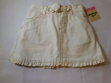 Osh Kosh B'Gosh Girls Toddler Skirt Skort Denim White Embroidered Pockets Sz 4T