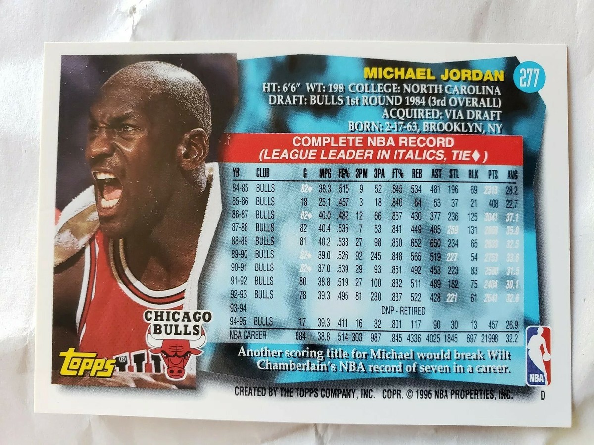 Michael Jordan 96 Topps Chicago Bulls 277 | eBay