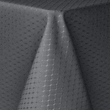 Tektrum 60"X102" Rectangular Waffle Tablecloth-Waterproof/Spill Proof -Charcoal