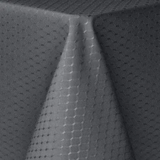 Tektrum 60"X102" Rectangular Waffle Tablecloth-Waterproof/Spill Proof -Charcoal