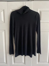 Vina Womens Active Life Medium Black Lightweight High Neck Long Sleeve Modal