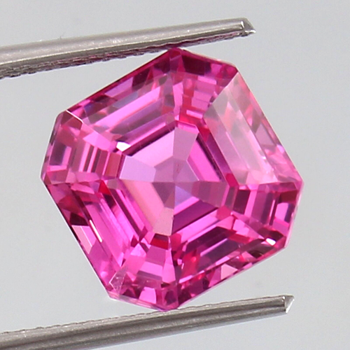 AAA Natural Flawless Ceylon Pink Sapphire Loose Asscher Cut Gemstone 6x6 MM - Picture 2 of 6