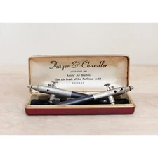 TWO Thayer & Chandler Air Brushes Model "A" w Case + Instruction Sheet