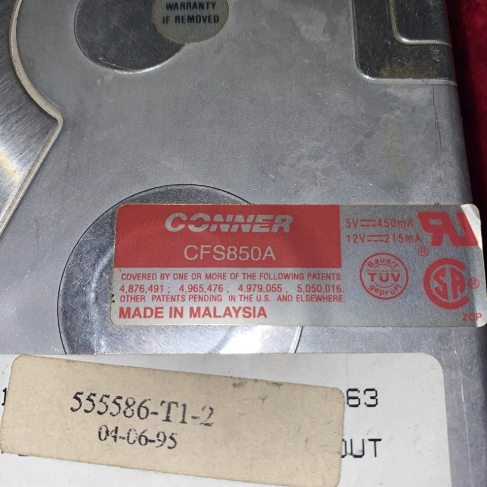 Conner CFS850A 188803-301 IDE 3.5'' Hard Drive from Packard Bell Computer Tested - Image 2 of 4