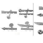 Gardinenstange Innenlauf 20mm Edelstahl look Wand- Deckenmontage 1- und 2-läufig