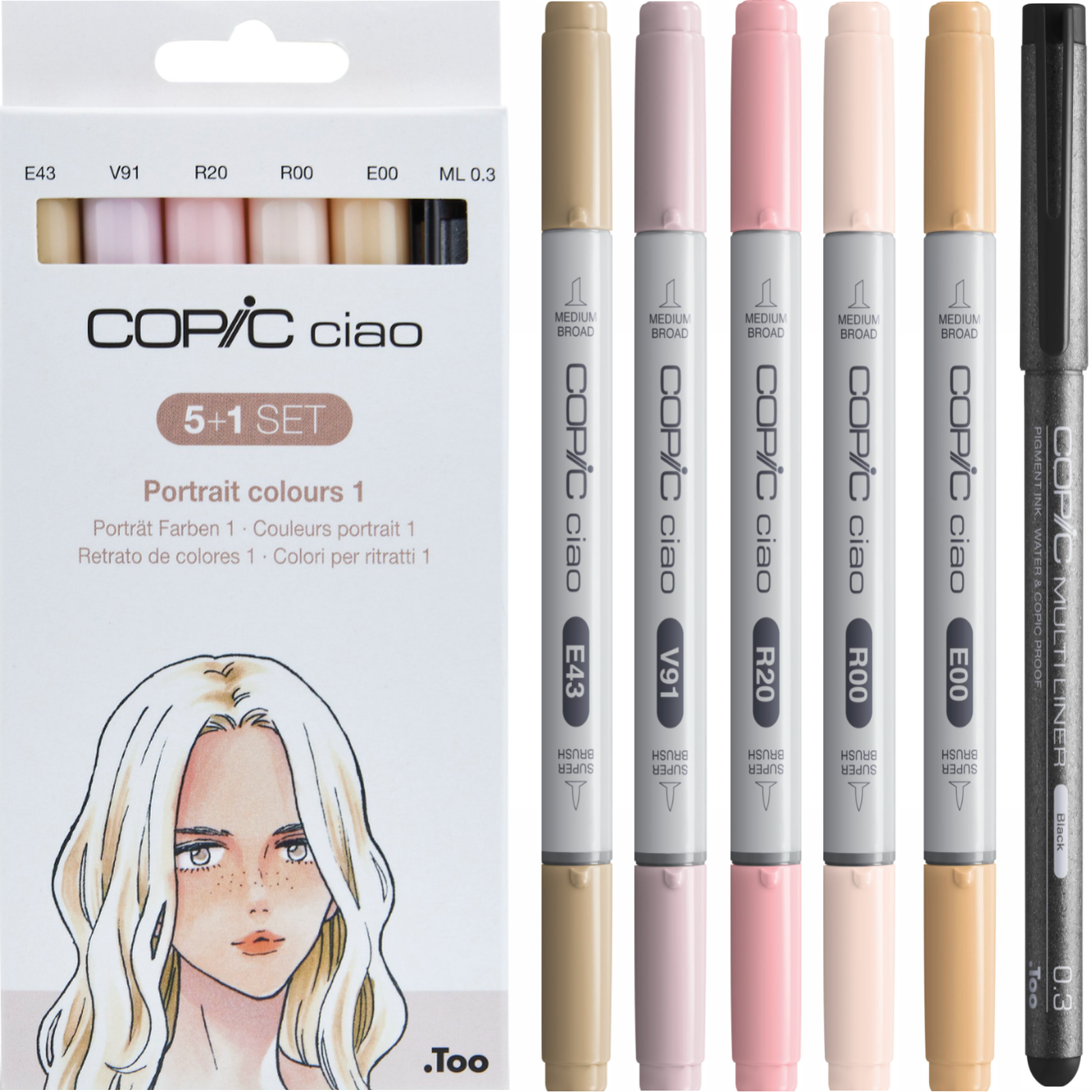 Copic Ciao 5+1 Marker Set - Skin Tones