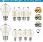 40W 60W 100W Dimmable Screw Edison E27 E14 ES Bulbs Candle Golf GLS Warm White 