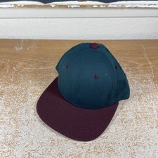 Vintage New Era Low Profile Fitted Size 6 5/8 Made In USA Blank Green Maroon