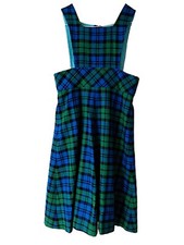 Vintage Plaid Dress Tartan Jumper 29" Waist Handmade 1950s 1960s Retro