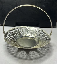 HKE Silver Plate Handled Dish Basket Wurttemberg Germany Hans Knabel Esslingen
