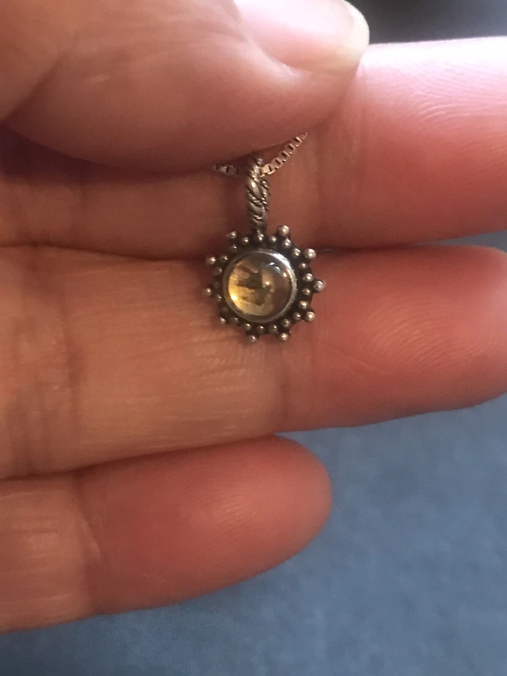 Lori Bonn Designer Sterling Silver 925 Citrine Two Pendants Necklace 18 Inches - Image 4 of 4