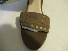 Sbicca Vintage Collection Khaki Palooza Suede Sandal Fringe Size 7 New in Box