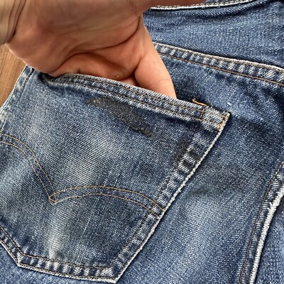 Levis 501 XX Big E True Vintage 60s Redline THRASHED Denim